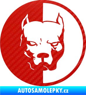 Samolepka Pitbull 001 kruh levá 3D karbon červený