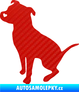 Samolepka Pitbull 005 levá 3D karbon červený