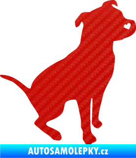 Samolepka Pitbull 005 pravá 3D karbon červený