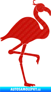 Samolepka Plameňák 003 pravá 3D karbon červený
