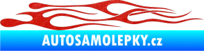 Samolepka Plameny 015 3D karbon červený