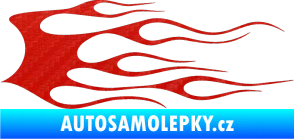 Samolepka Plameny 018 3D karbon červený