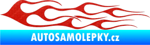 Samolepka Plameny 028 3D karbon červený