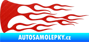 Samolepka Plameny 039 3D karbon červený