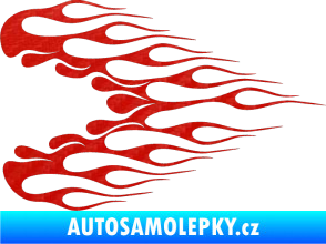 Samolepka Plameny 078 3D karbon červený