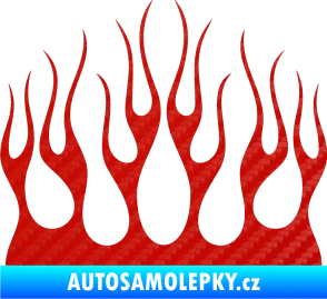 Samolepka Plameny 084 3D karbon červený