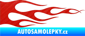 Samolepka Plameny 090 3D karbon červený