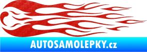 Samolepka Plameny 095 3D karbon červený