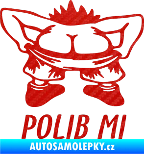 Samolepka Polib mi 3D karbon červený