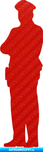 Samolepka Policajt 001 levá 3D karbon červený