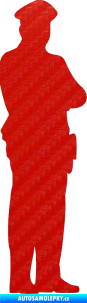 Samolepka Policajt 001 pravá 3D karbon červený