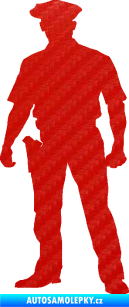 Samolepka Policajt 002 levá 3D karbon červený