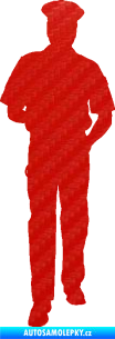 Samolepka Policajt 003 levá 3D karbon červený