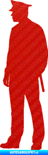 Samolepka Policajt 004 levá 3D karbon červený