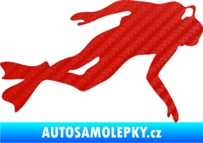 Samolepka Potápěč 002 pravá 3D karbon červený