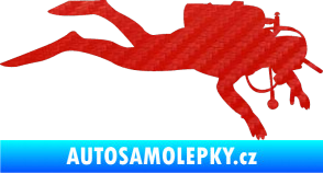 Samolepka Potápěč 003 pravá 3D karbon červený