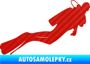 Samolepka Potápěč 005 pravá 3D karbon červený