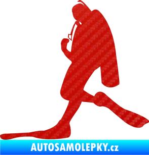 Samolepka Potápěč 007 levá 3D karbon červený