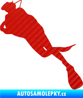 Samolepka Potápěč 008 levá 3D karbon červený