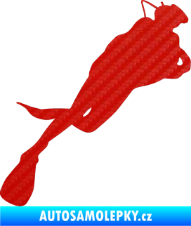 Samolepka Potápěč 008 pravá 3D karbon červený
