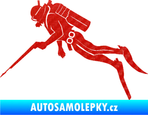 Samolepka Potápěč 010 levá 3D karbon červený