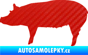 Samolepka Prase 002 levá 3D karbon červený