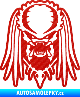 Samolepka Predátor 002 3D karbon červený