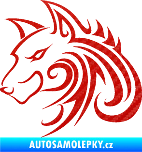 Samolepka Predator tattoo 001 levá 3D karbon červený