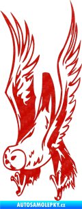 Samolepka Predators 019 levá sova 3D karbon červený