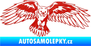 Samolepka Predators 077 pravá sova 3D karbon červený
