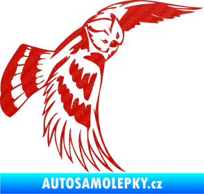 Samolepka Predators 081 pravá sova 3D karbon červený