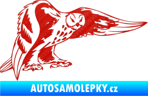 Samolepka Predators 094 pravá sova 3D karbon červený