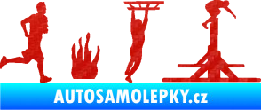 Samolepka Překážkové závody 001 pravá OCR 3D karbon červený