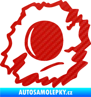 Samolepka Průstřel 002 levá 3D karbon červený