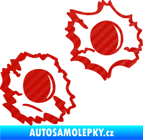 Samolepka Průstřely 001 pravá 3D karbon červený