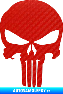 Samolepka Punisher 001 3D karbon červený
