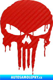 Samolepka Punisher 003 3D karbon červený