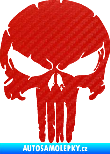 Samolepka Punisher 004 3D karbon červený