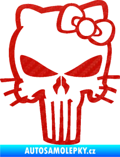 Samolepka Punisher 006 Kitty 3D karbon červený
