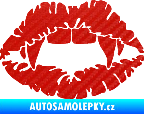 Samolepka Pusa 005 upíří polibek 3D karbon červený