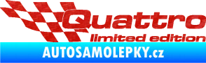 Samolepka Quattro limited edition levá 3D karbon červený
