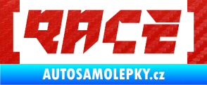 Samolepka Race nápis 3D karbon červený
