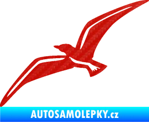 Samolepka Racek 001 levá 3D karbon červený