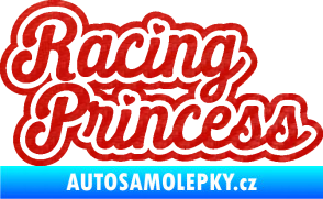 Samolepka Racing princess nápis 3D karbon červený