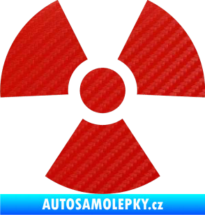 Samolepka Radioactive 001 radiace 3D karbon červený