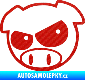 Samolepka Rally pig 002 levá 3D karbon červený
