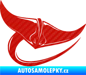 Samolepka Rejnok 001 pravá 3D karbon červený