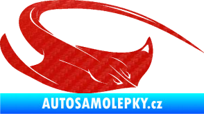 Samolepka Rejnok 002 pravá 3D karbon červený