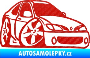 Samolepka Renault Megane karikatura pravá 3D karbon červený