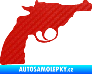 Samolepka Revolver 001 pravá 3D karbon červený
